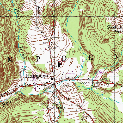 Topographic Map of Green Meadows Elementary School, MA