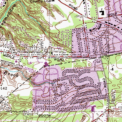 Topographic Map of Greenwood Park, MA