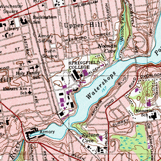 Topographic Map of Gulick Hall, MA