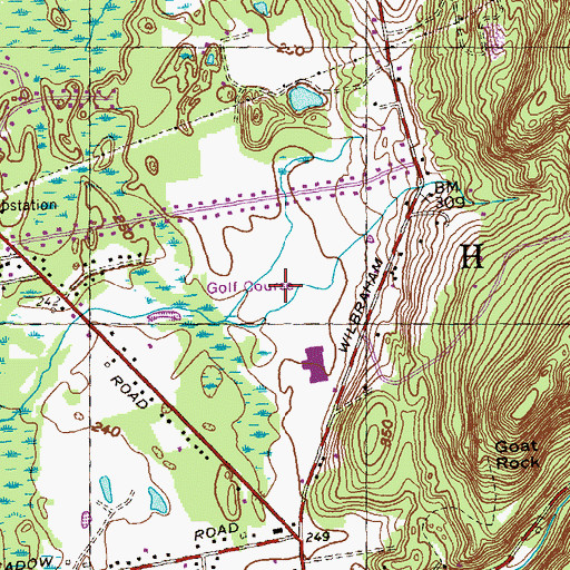 Topographic Map of Hampden Country Club, MA