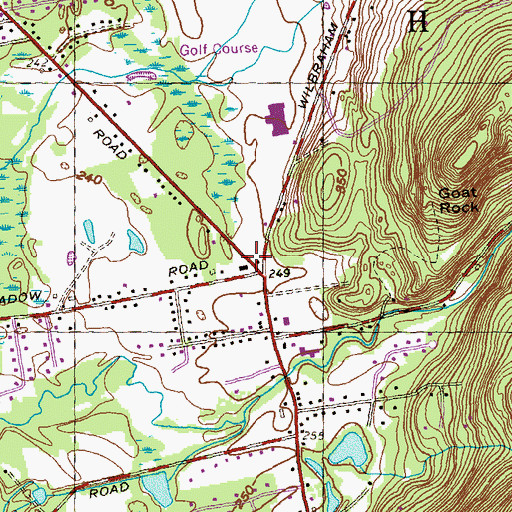 Topographic Map of Hampden Mini-Mall Shopping Center, MA