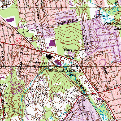 Topographic Map of Heritage Park Plaza Shopping Center, MA