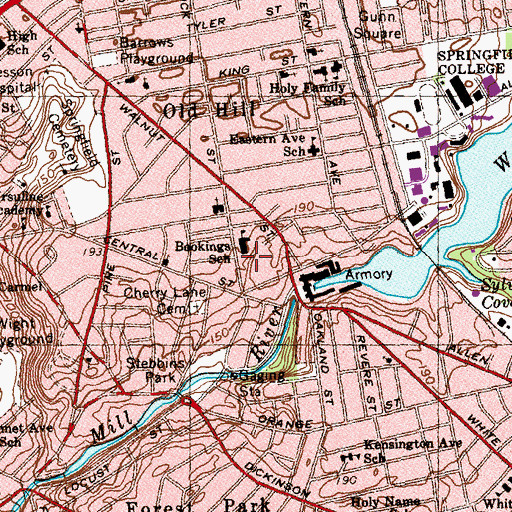 Topographic Map of Holiness Church of God Seventh Church, MA