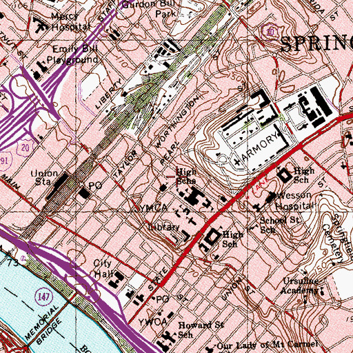 Topographic Map of Iglesia Bautista Hispana, MA