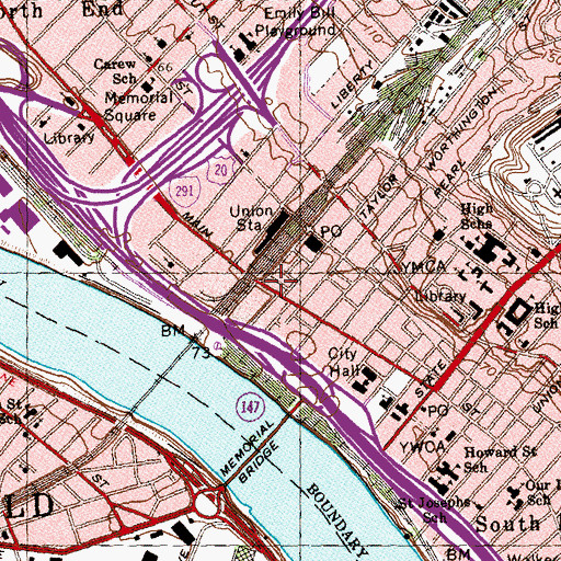 Topographic Map of Julia Sanderson Theater, MA