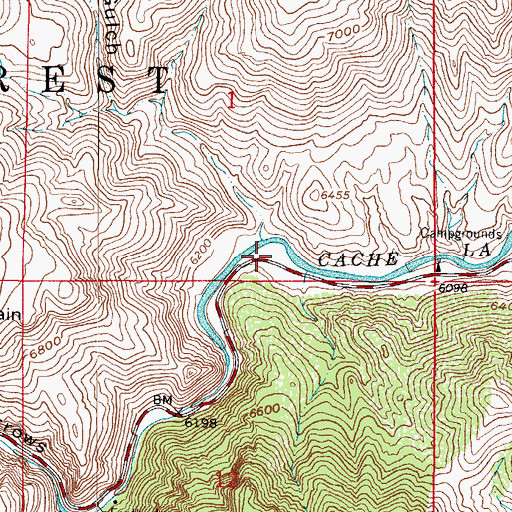 Topographic Map of Stevens Gulch Campground, CO