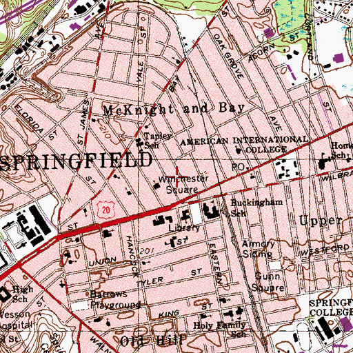 Topographic Map of Kathleen Thornton School, MA