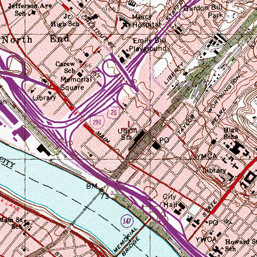 Topographic Map of Laurel Hall, MA