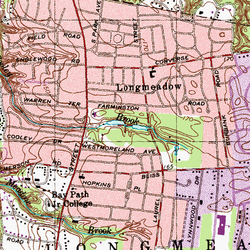 Topographic Map of Laurel Park, MA