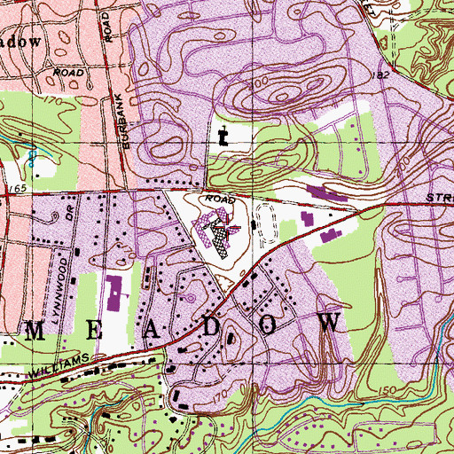 Topographic Map of Longmeadow High School, MA