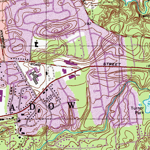 Topographic Map of Longmeadow Post Office, MA