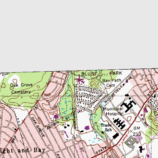 Topographic Map of Margaret C Ellis Elementary School, MA