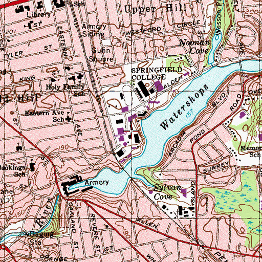 Topographic Map of Marsh Memorial Administration Building, MA