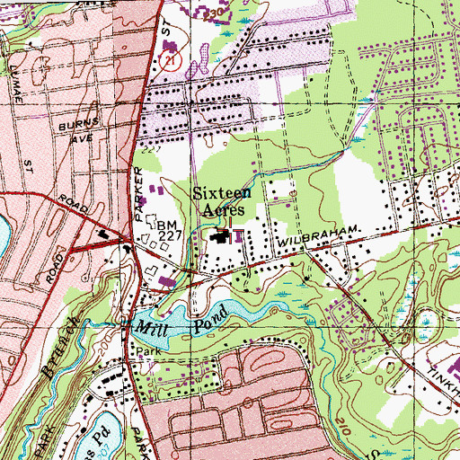 Topographic Map of Mary M Walsh School, MA