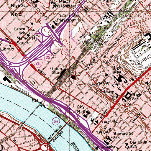 Topographic Map of Massachusetts State Office Building, MA
