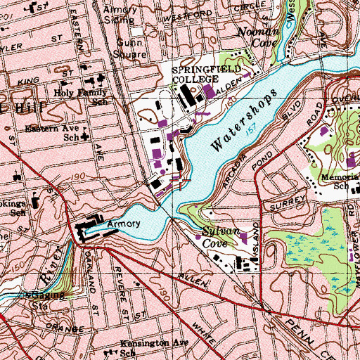 Topographic Map of Massasoit Hall, MA