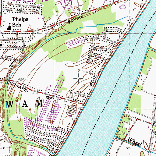 Topographic Map of Meadowbrook Park, MA