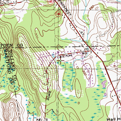 Topographic Map of Mill Pond School, MA