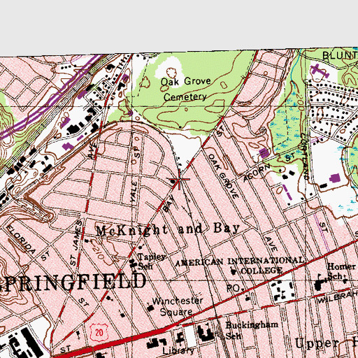 Topographic Map of Mount Zion Baptist Church, MA