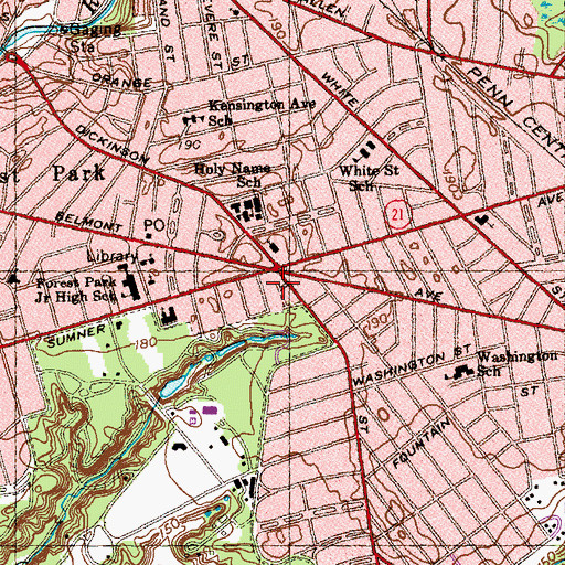 Topographic Map of Mount Calvary Church, MA