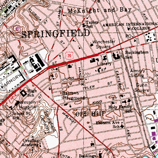 Topographic Map of New Hope Church of God in Christ, MA