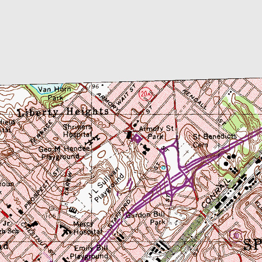 Topographic Map of Our Lady of Hope Church, MA