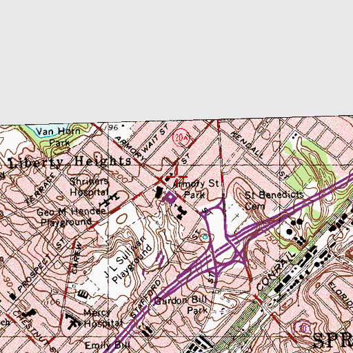 Topographic Map of Our Lady of Hope School, MA