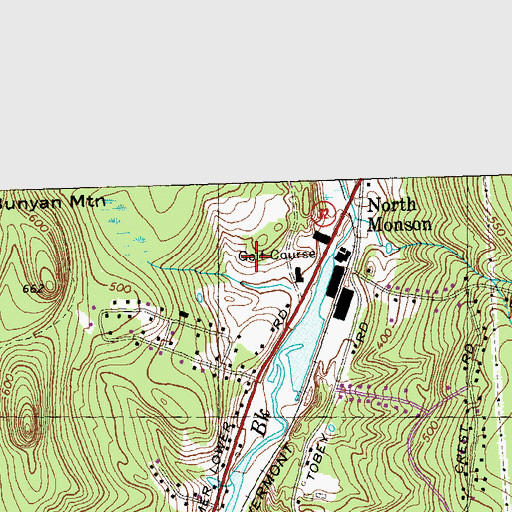 Topographic Map of Quaboag Valley Golf Course, MA