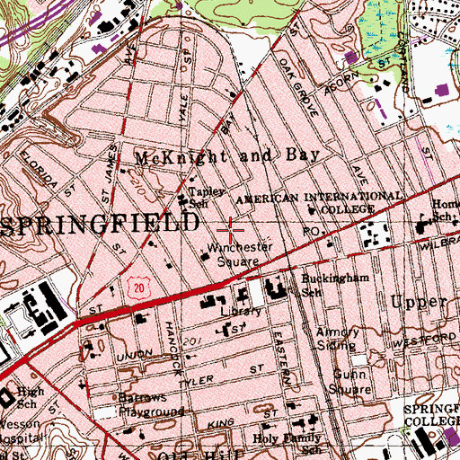 Topographic Map of Rebecca M Johnson School, MA