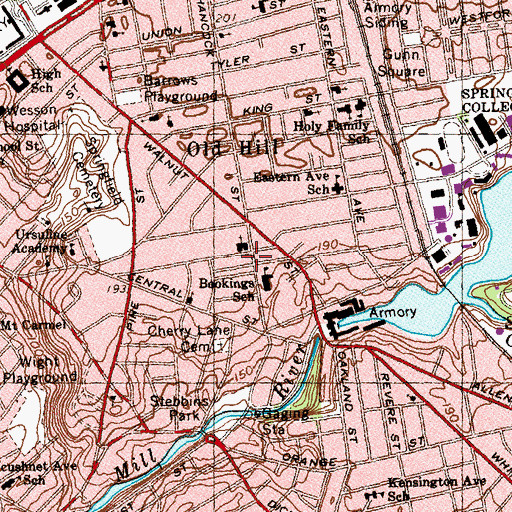 Topographic Map of Revival Time Deliverance Church, MA