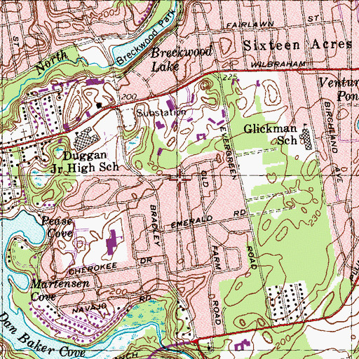 Topographic Map of Rivers Memorial Building, MA