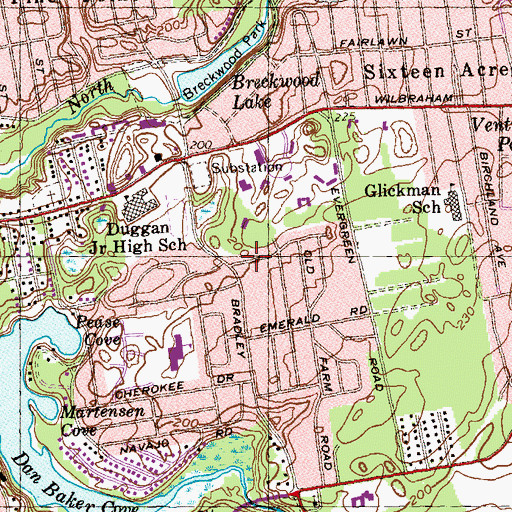 Topographic Map of S Prestley Blake Law Center, MA