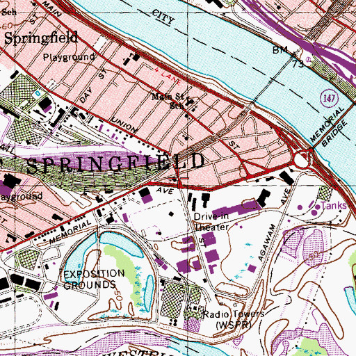 Topographic Map of Saint Anns Hall, MA