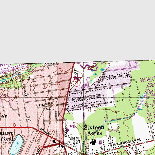 Topographic Map of Saint Catherine of Siena Parish Church, MA