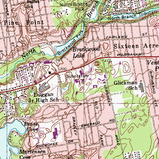 Topographic Map of Saint Germain Campus Center, MA