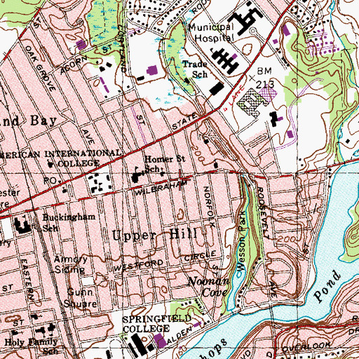 Topographic Map of Saint Marks Christian Methodist Episcopal Church, MA