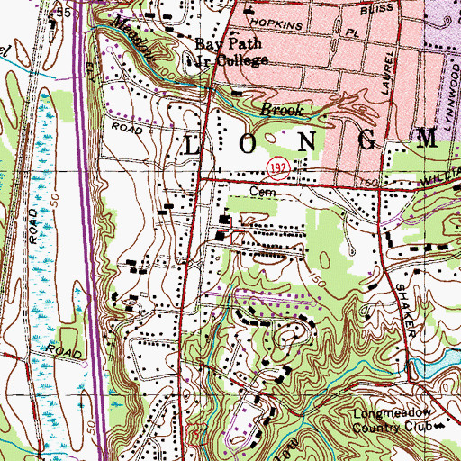 Topographic Map of Saint Mary School, MA