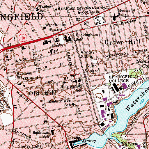 Topographic Map of Saint Rachels Holiness Church, MA