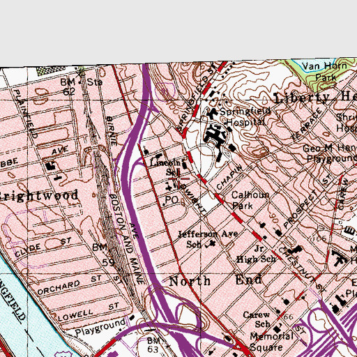Topographic Map of Saint Thomas Aquinas Church, MA