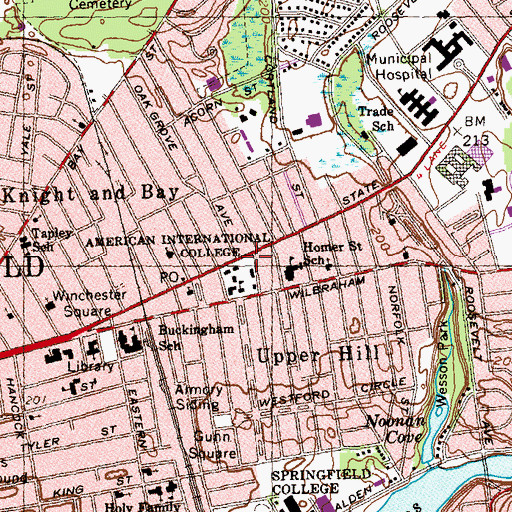 Topographic Map of Schwartz Campus Center, MA
