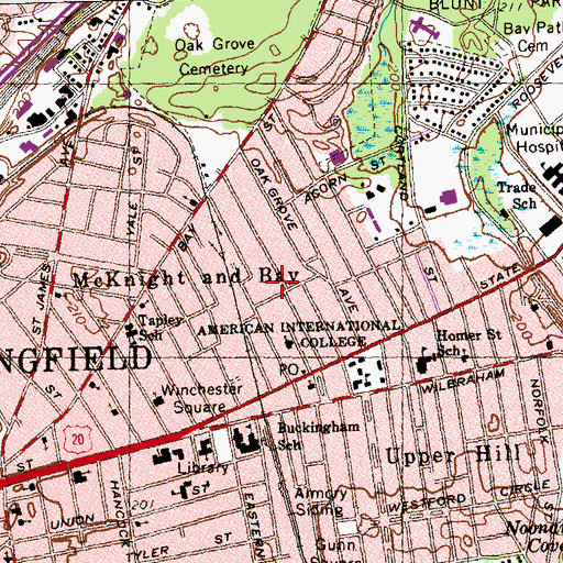 Topographic Map of Shiloh Freewill Baptist Church, MA
