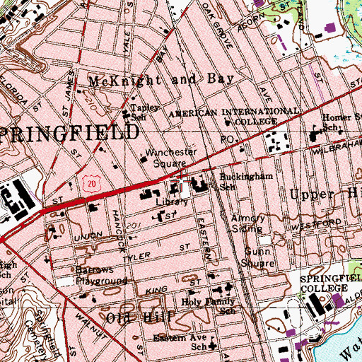 Topographic Map of Shiloh Seventh Day Adventist Church, MA