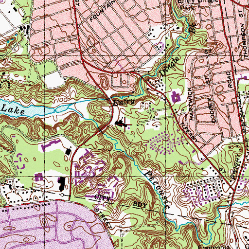 Topographic Map of Sinai Temple Library, MA