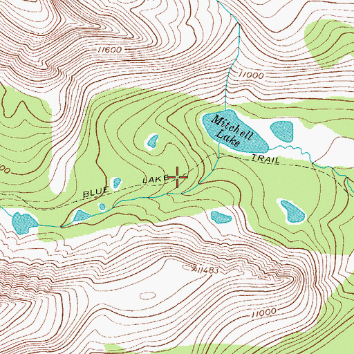 Topographic Map of Blue Lake Trail, CO