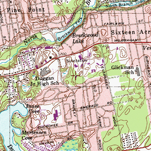 Topographic Map of Sleith Hall, MA