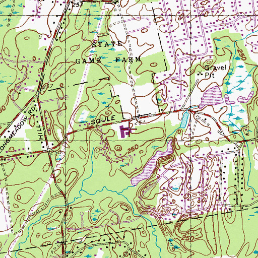 Topographic Map of Soule Road School, MA