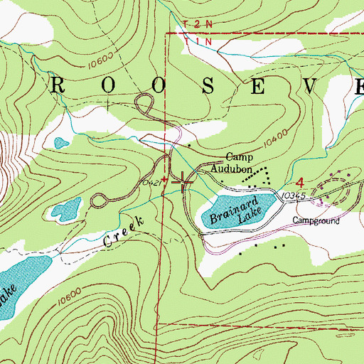 Topographic Map of Mitchell Creek Campground, CO