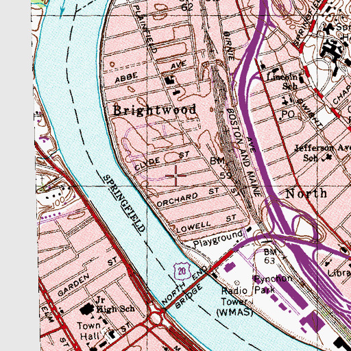 Topographic Map of Spanish Christian Church, MA