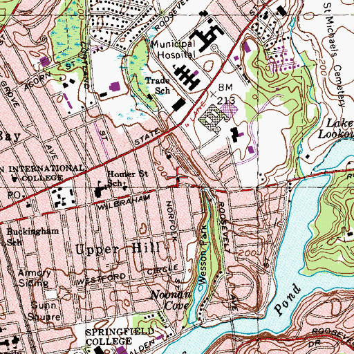 Topographic Map of Springfield Church of God, MA