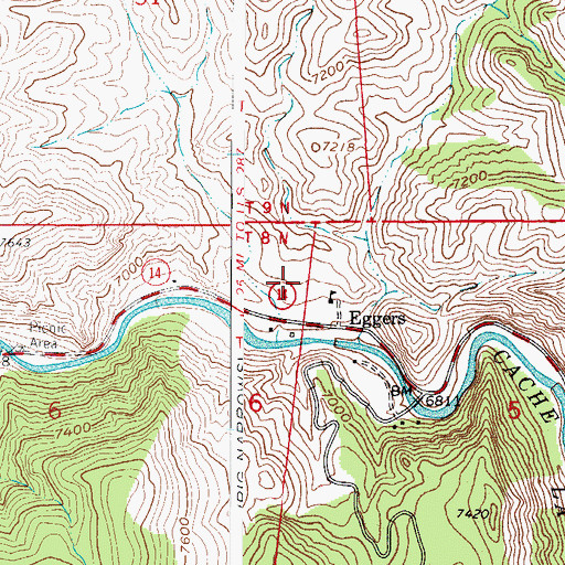 Topographic Map of Eggers Rest Area, CO